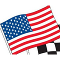 12"x18" Stock Polyethylene United States Flag Antenna Pennants